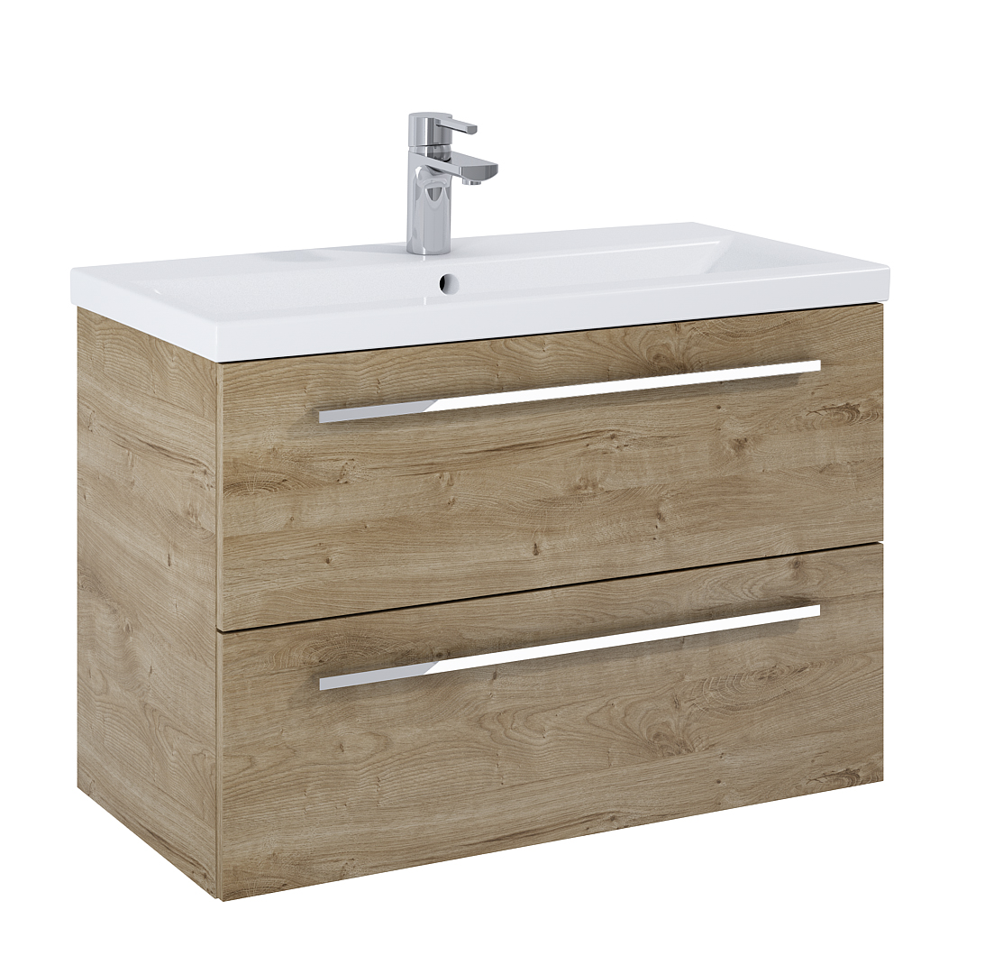 Elita Kwadro Plus armadietto 79.6x39.6x53 cm sottolavabo sospeso rovere 168958