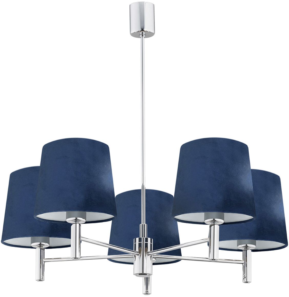 Argon Bolzano lampada sospesa 5x15 W cromo-blu scuro 2074