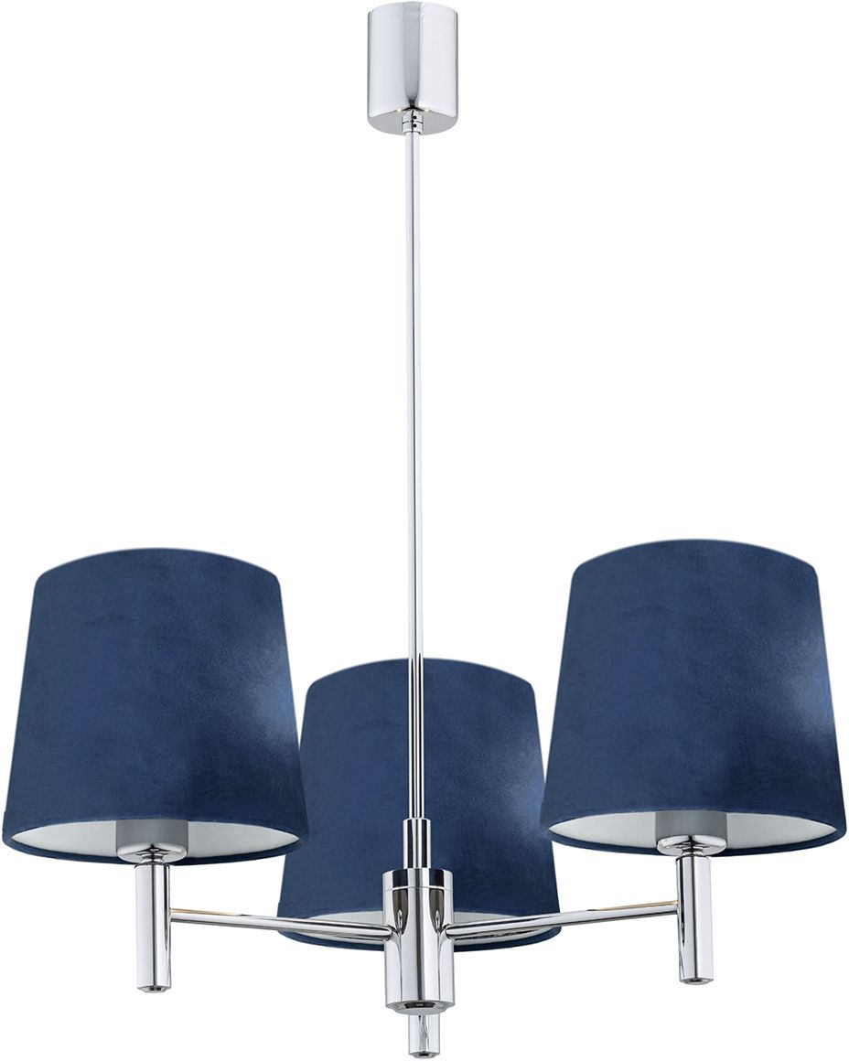 Argon Bolzano lampada sospesa 3x15 W cromo-blu scuro 1381