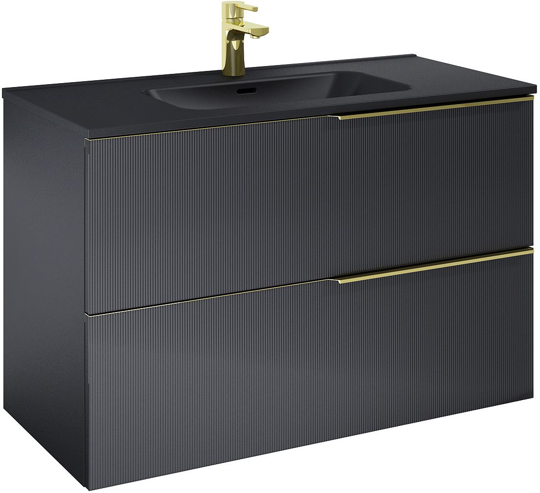 Elita Soho armadietto 100x45.3x63.5 cm sottolavabo sospeso nero 168746