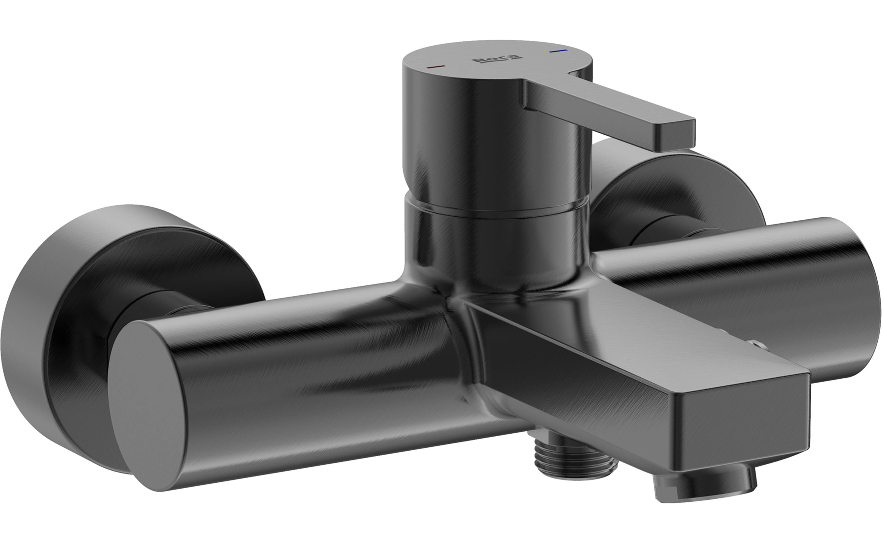 Roca Naia Black rubinetto per vasca e doccia a parete nero A5A0296NM0