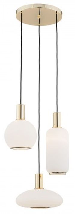 Argon Sagunto lampada sospesa 3x15 W ottone-opale 1489