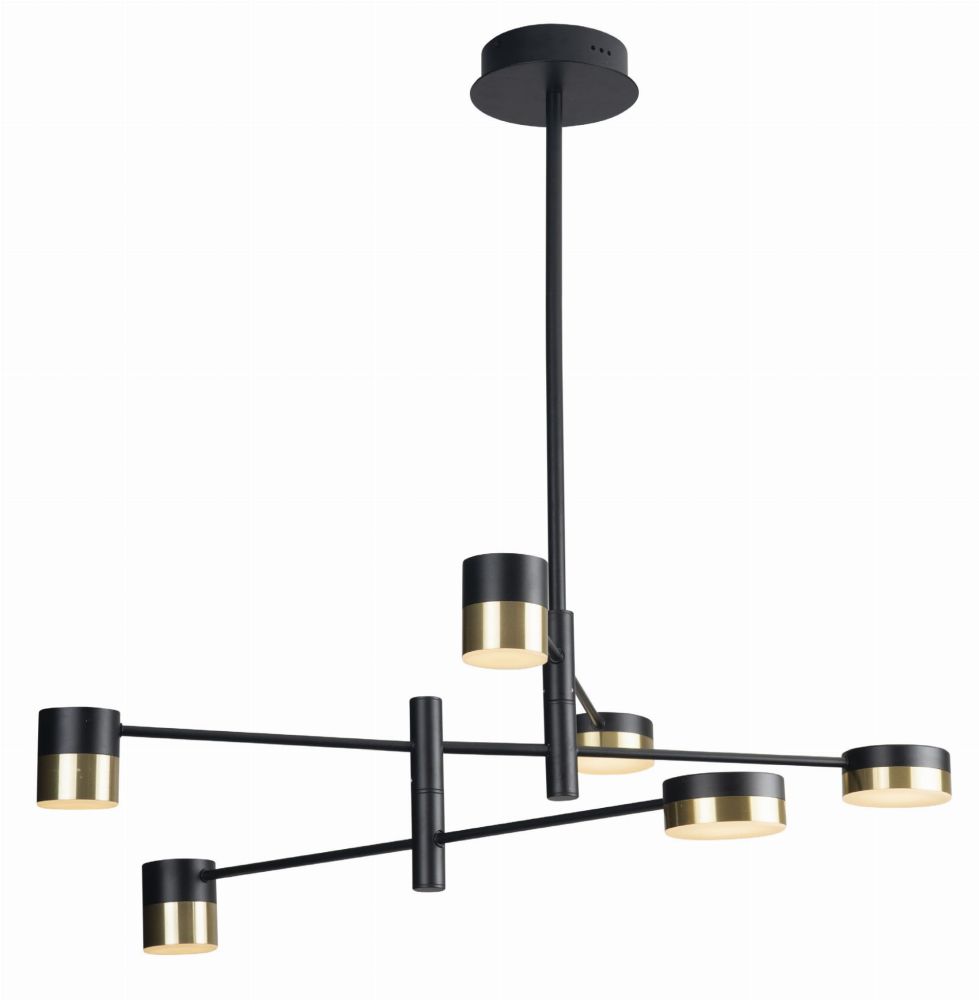 MaxLight Puma lampada da soffitto 6x7 W nero-oro P0405