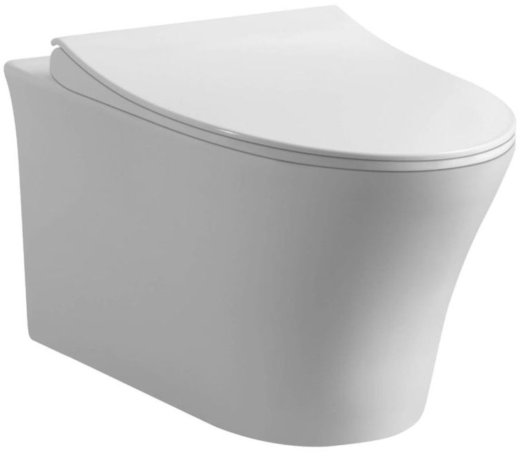 LaVita Livia set vaso wc con copriwater sospeso senza brida bianco lucida 5900378308034