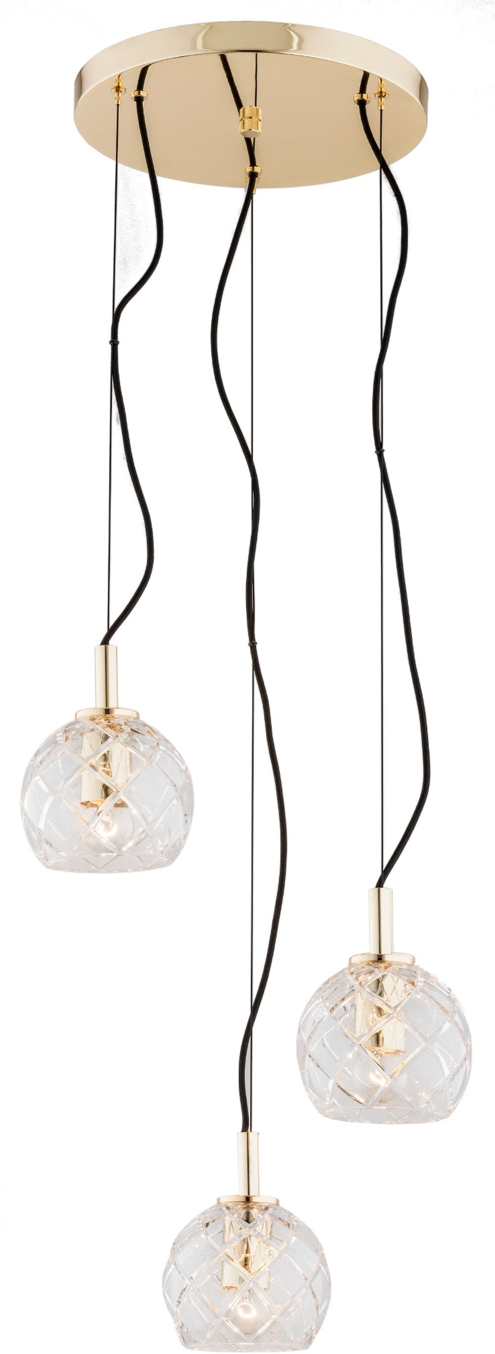 Argon Oviedo lampada sospesa 3x15 W ottone-trasparente 1463