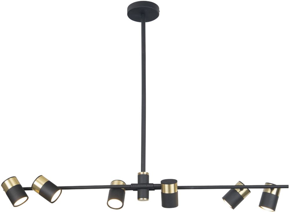 MaxLight Puma lampada da soffitto 6x5 W nero-oro P0409