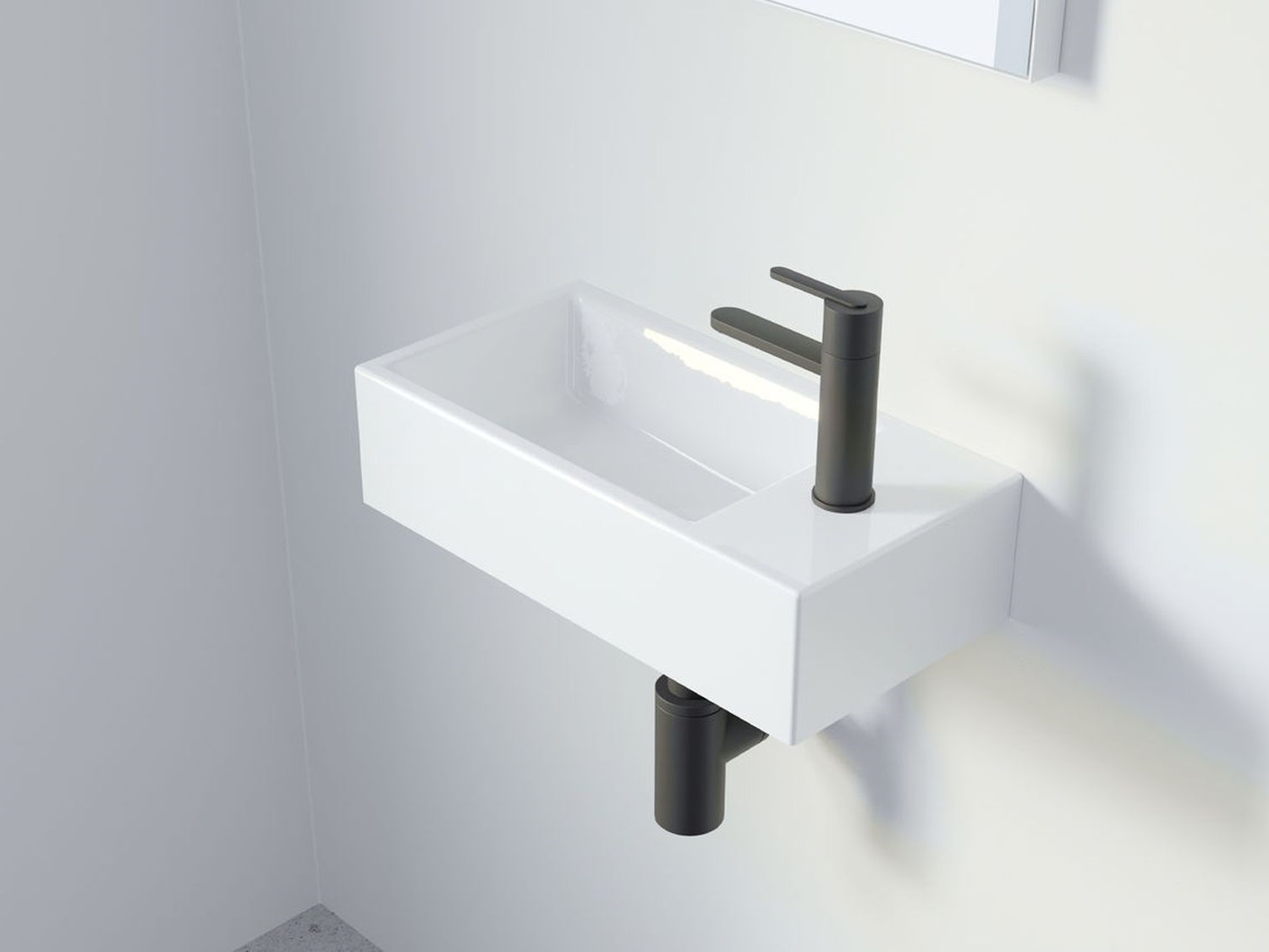 Riho Livit Tiny Wash lavabo 41x20 cm rettangolare a parete-da mobile bianco W012001005