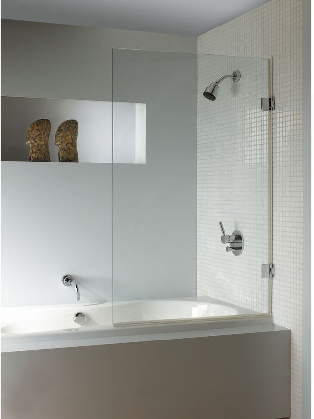 Riho Scandic parete vasca 80 cm 1 anta nero opaca/vetro trasparente G001130121