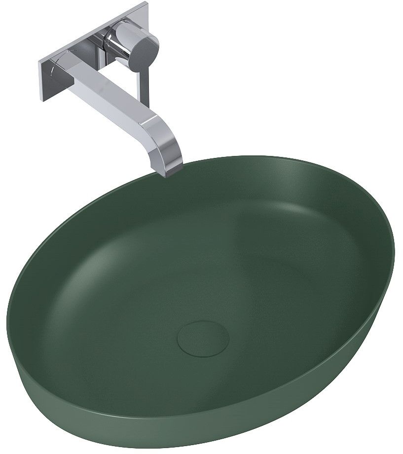 Elita Rika lavabo 52x39.5 cm ovale da appoggio verde RE040520087010