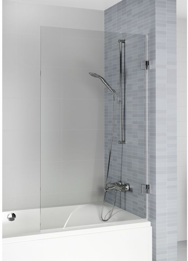 Riho Scandic parete vasca 85 cm 1 anta nero opaca/vetro trasparente G001140121