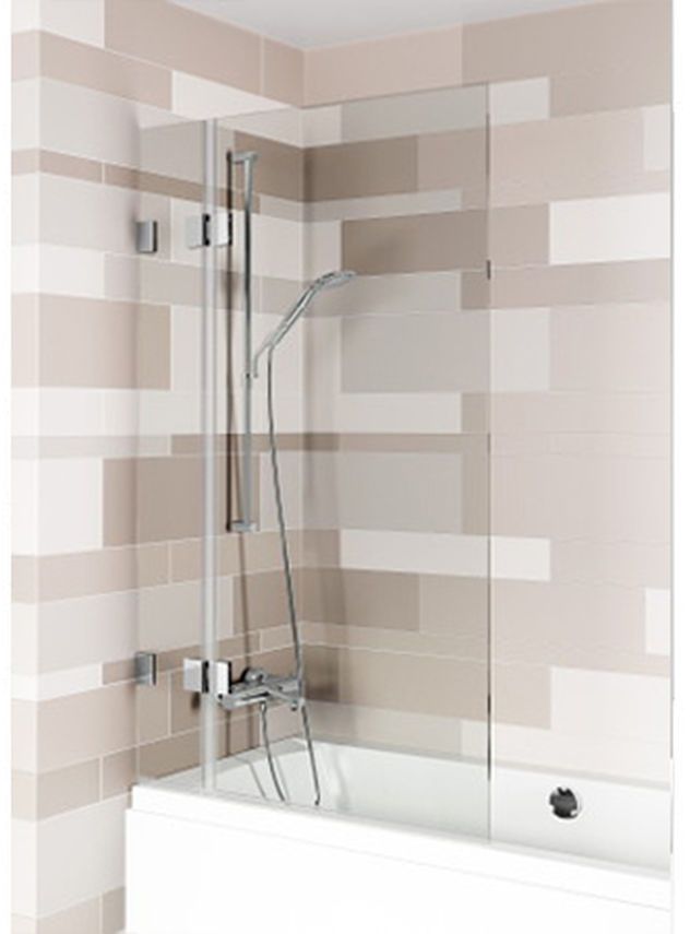 Riho Scandic parete vasca 95 cm 2 ante nero opaca/vetro trasparente G001155121