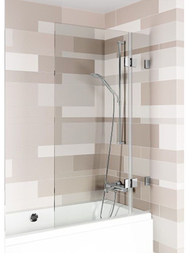 Riho Scandic parete vasca 100 cm 2 ante nero opaca/vetro trasparente G001158121