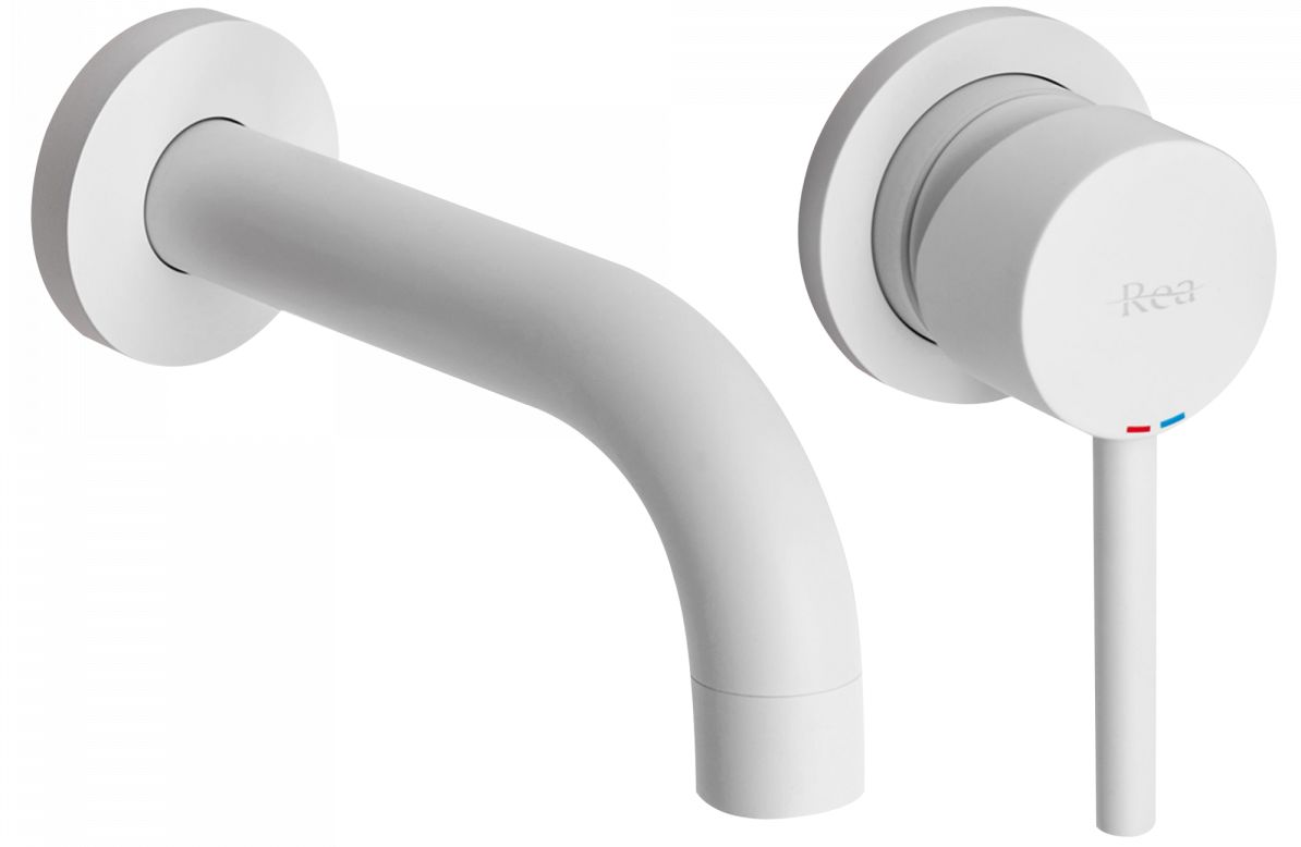 Rea Lungo rubinetto per lavabo da incasso bianco REA-B9559