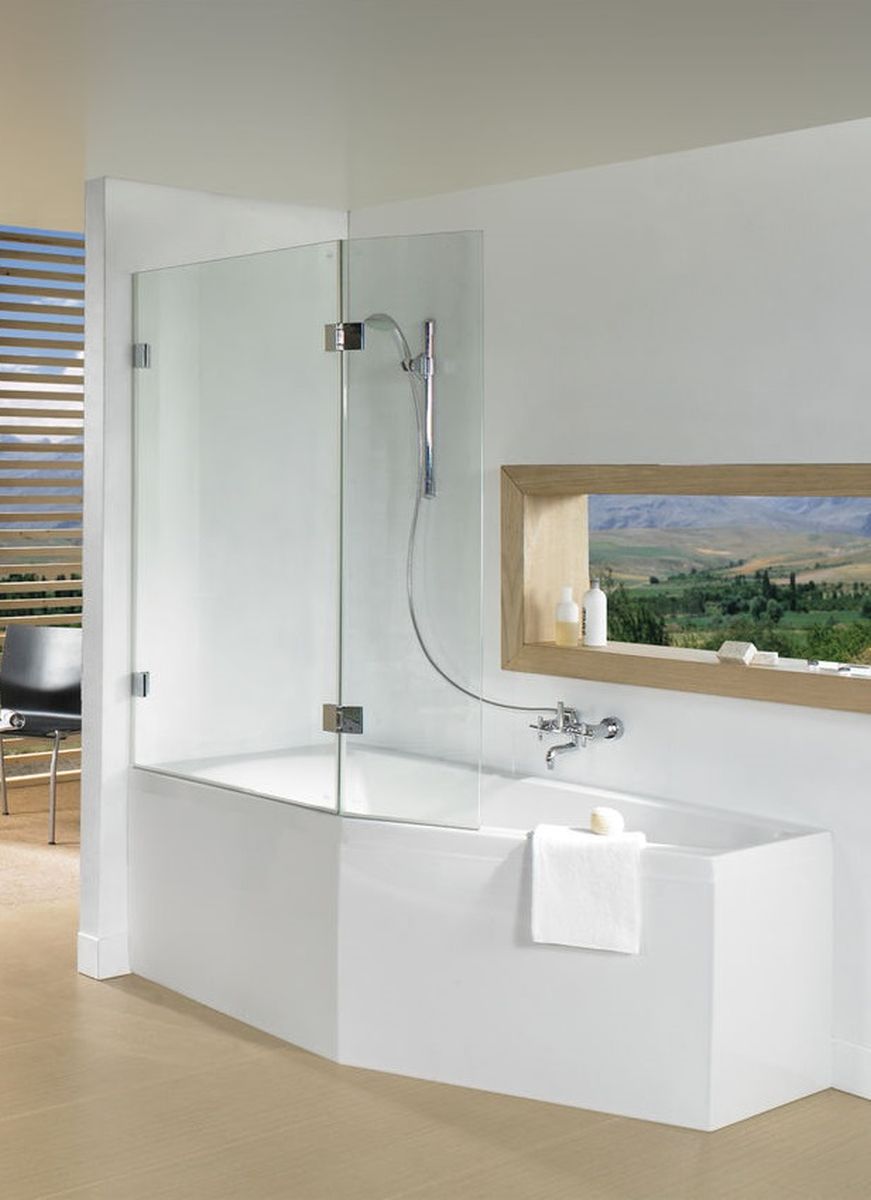 Riho Scandic parete vasca 117.5 cm 2 ante cromo lucida/vetro trasparente G001163120