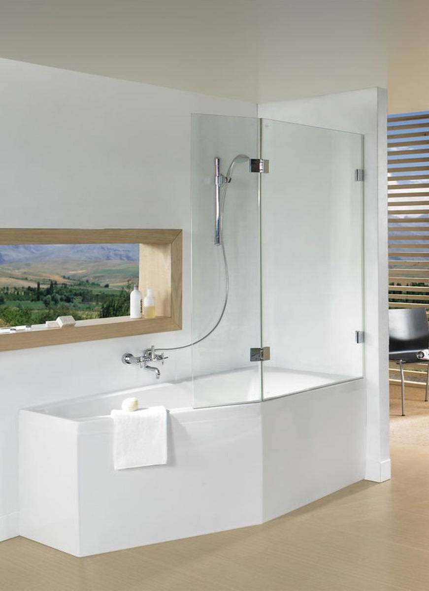 Riho Scandic parete vasca 117.5 cm 2 ante cromo lucida/vetro trasparente G001164120
