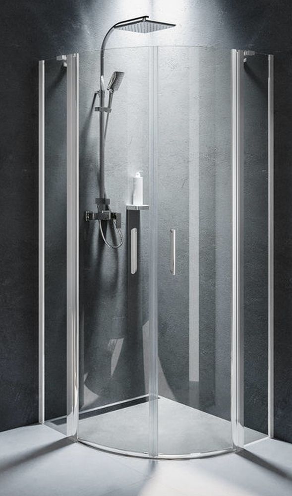 Riho Novik box doccia 90x90 cm semicircolare cromo lucida/vetro trasparente G003027120