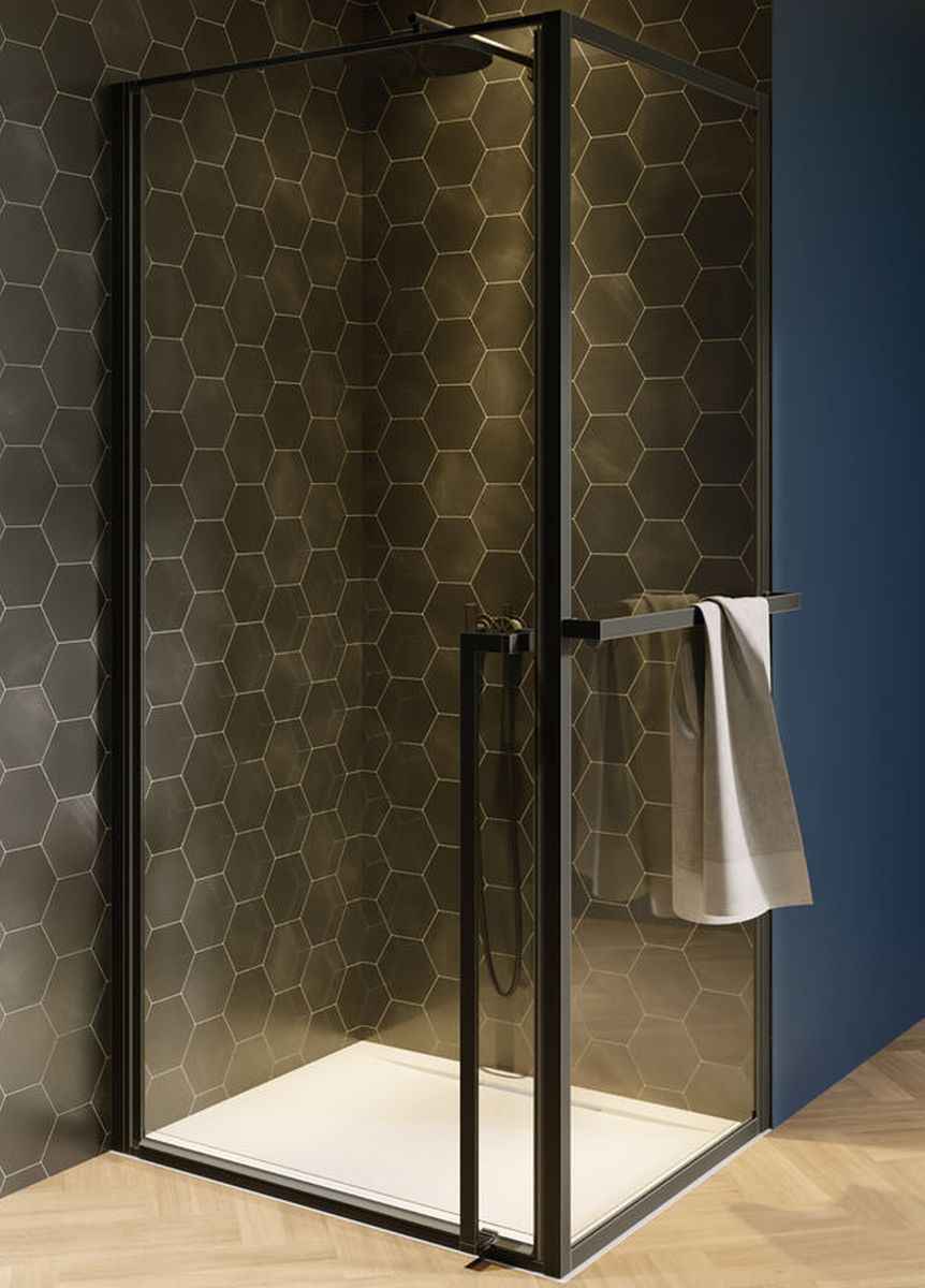 Riho Lucid box doccia 100x90 cm rettangolare nero opaca/vetro trasparente G005014121