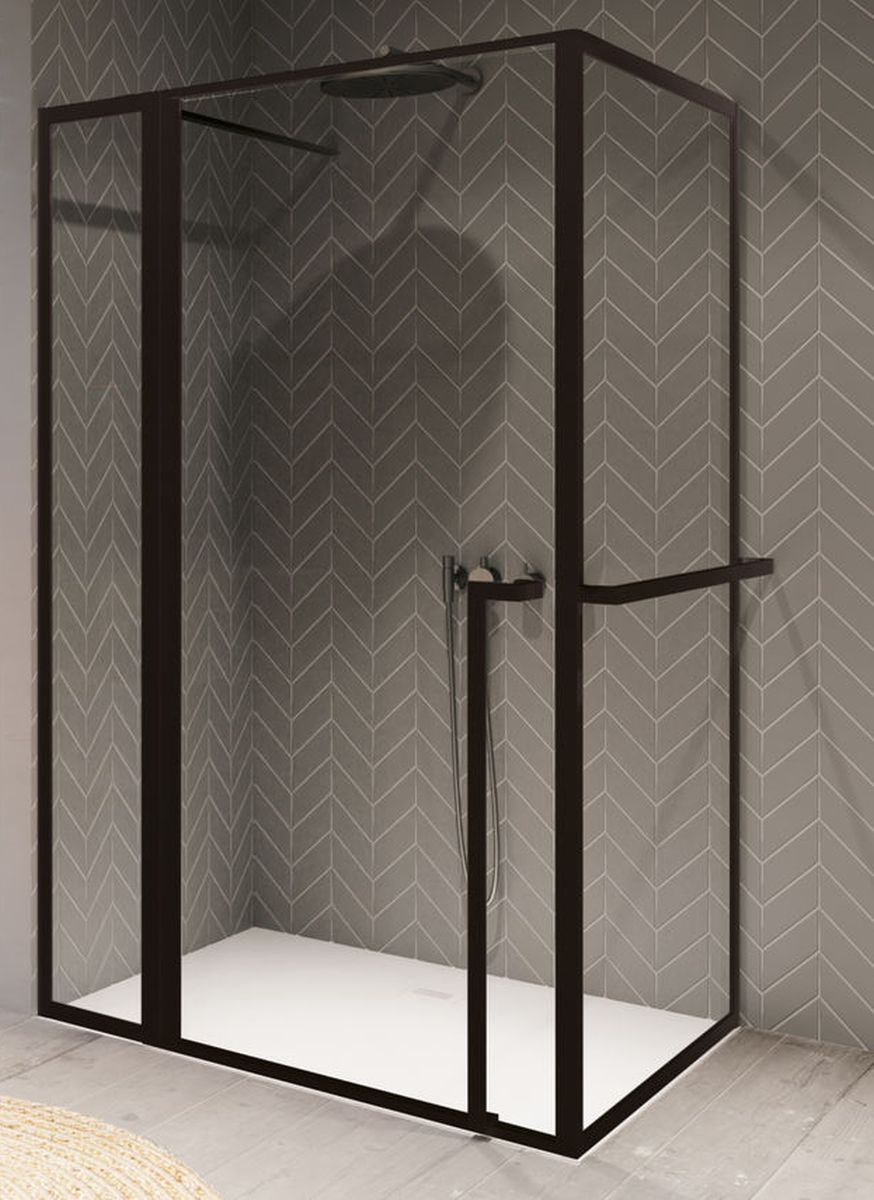 Riho Lucid box doccia 110x90 cm rettangolare nero opaca/vetro trasparente G005017121