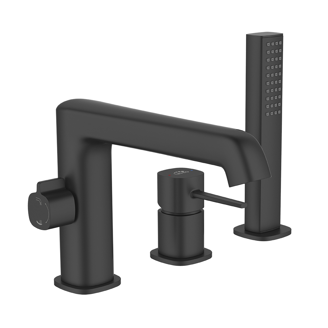 Laveo Pola rubinetto per vasca e doccia bordo vasca nero BAP713D