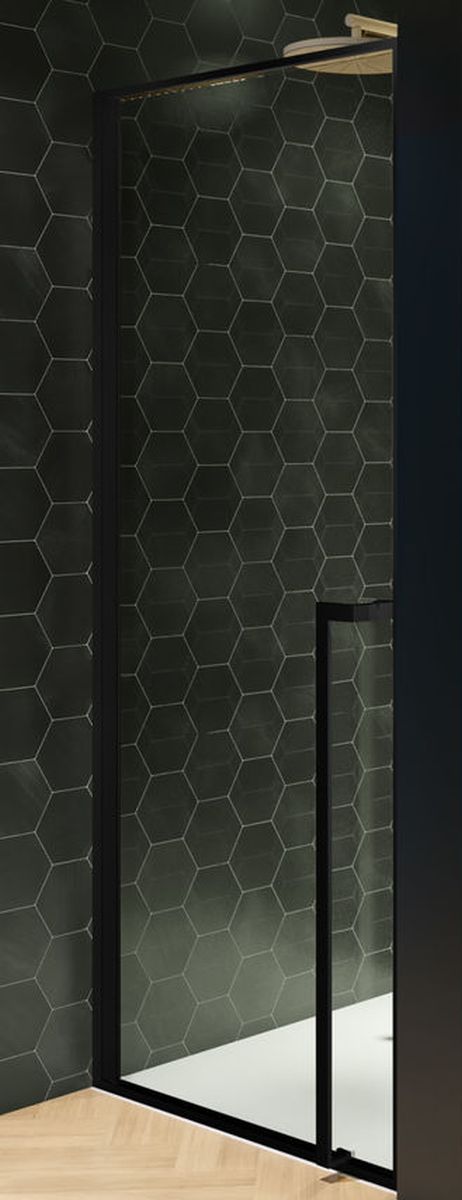 Riho Lucid porta doccia 100 cm a battente nero opaca/vetro trasparente G005003121