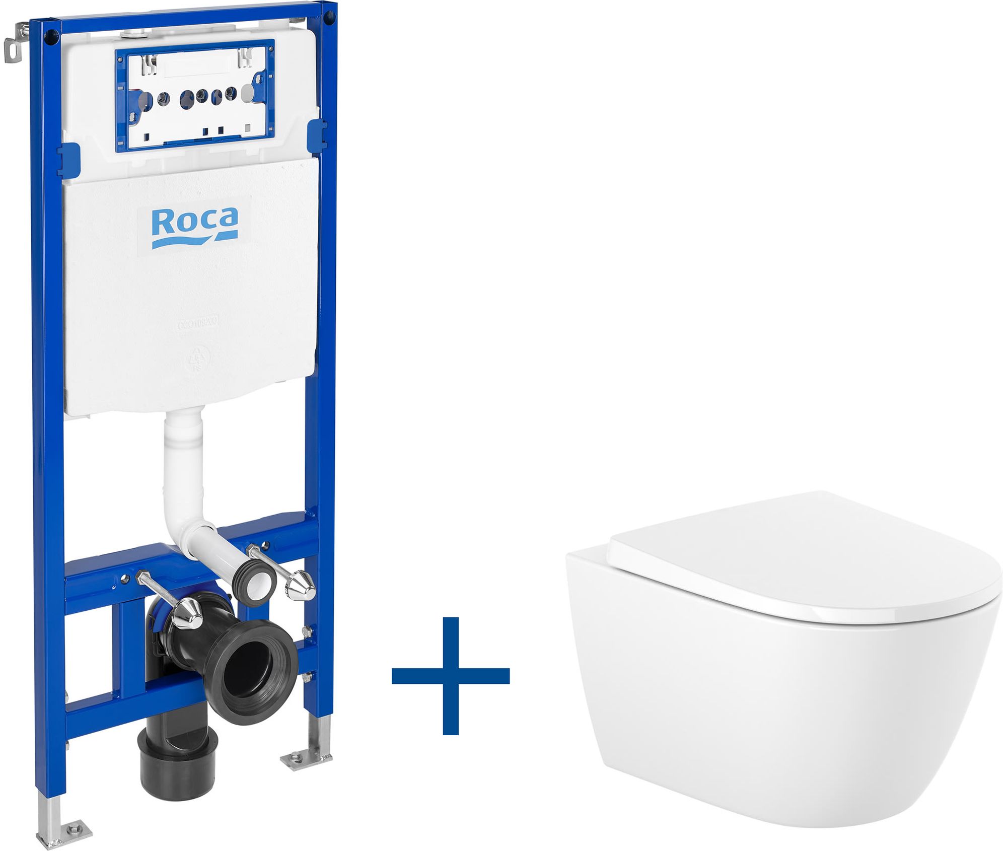 Roca Duplo One set vaso wc con copriwater e modulo di installazione A893106300