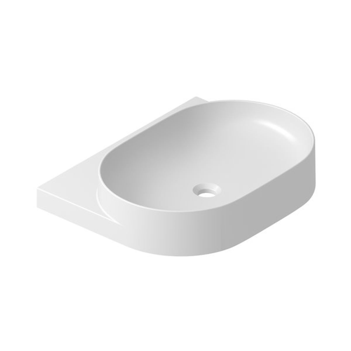 Ravak Yard lavabo 60.5x50 cm semicircolare a parete bianco XJX01260002