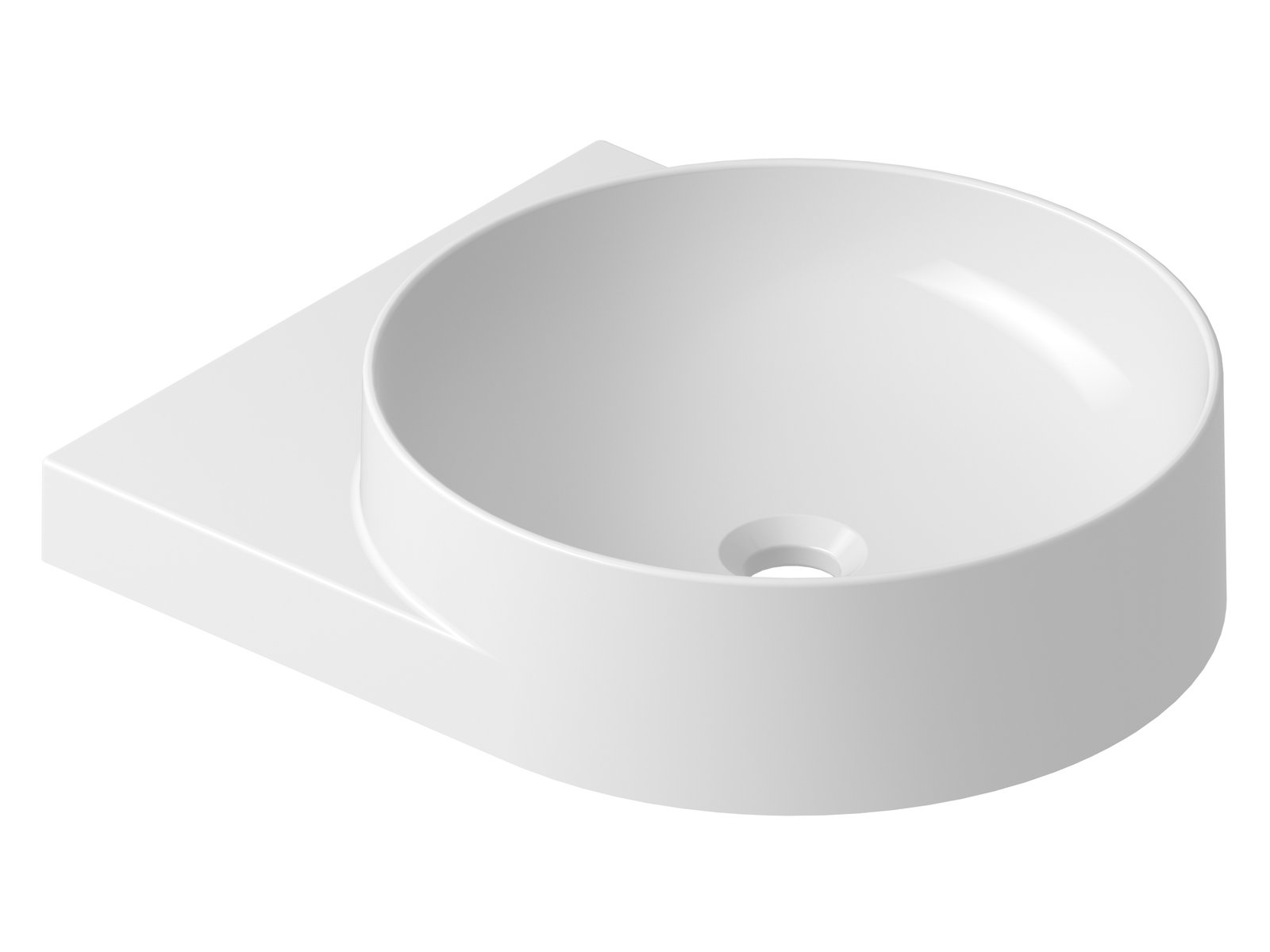 Ravak Yard lavabo 50x40.5 cm rotonda a parete-da mobile bianco XJX01240002