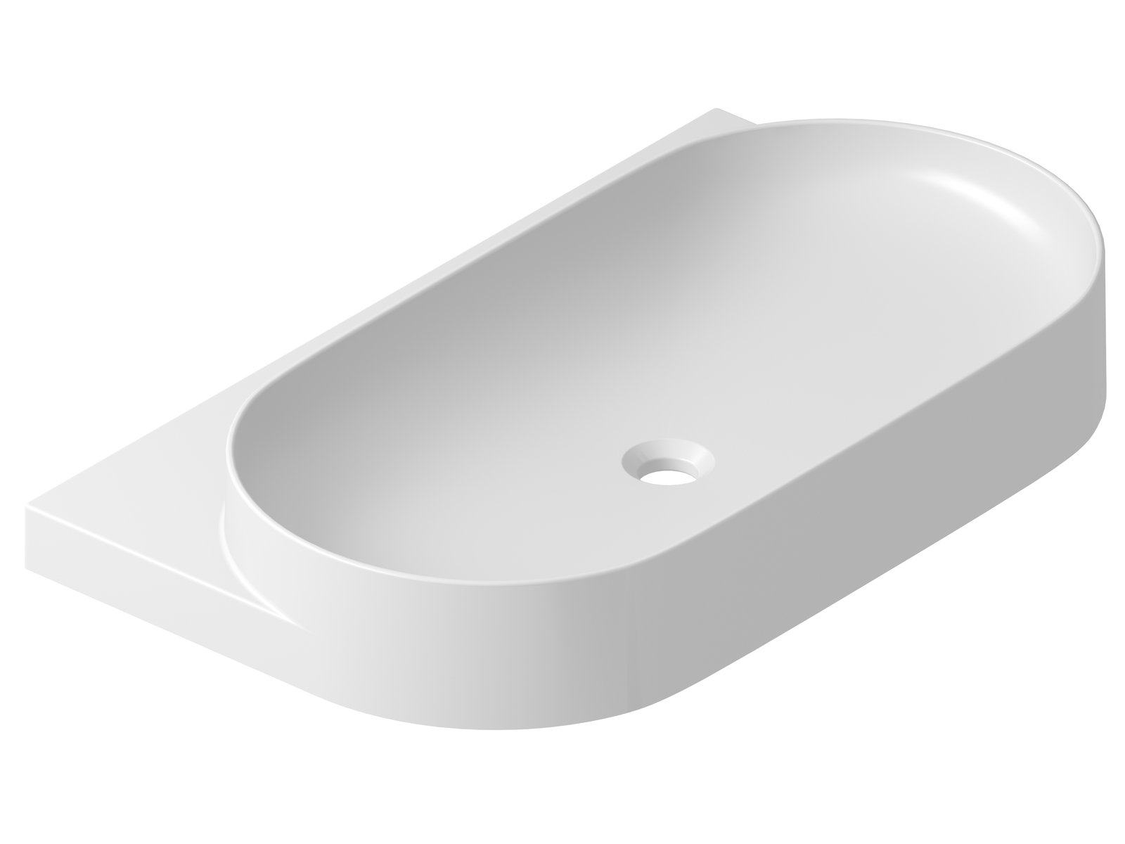 Ravak Yard lavabo 80.5x50 cm semicircolare a parete-da mobile bianco XJX01280002
