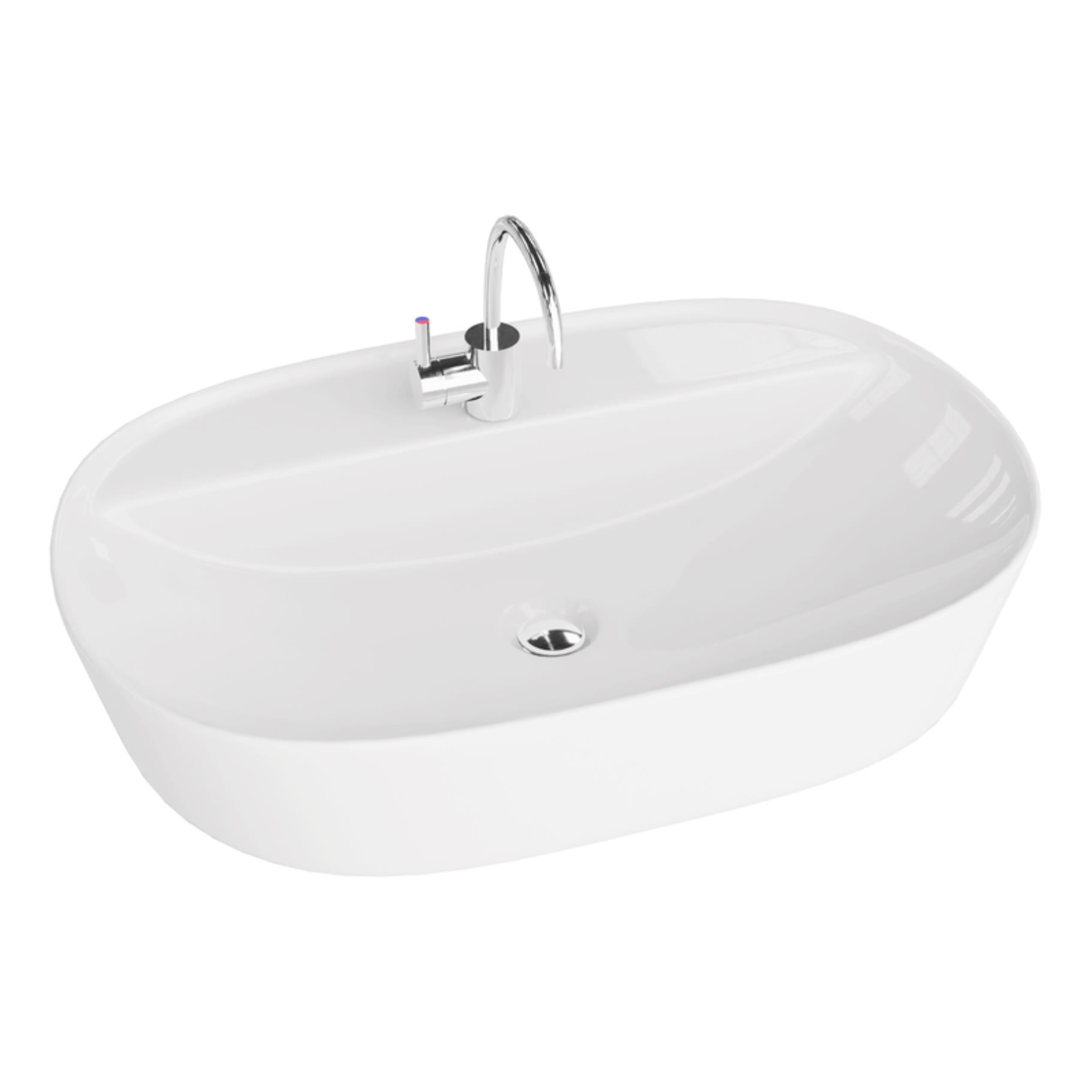 LaVita Pereya lavabo 60.5x40 cm ovale da appoggio bianco 5900378314110
