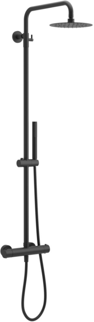 Actima Round Termo set doccia a parete con termostato con soffione nero ARAC.SY.107BL