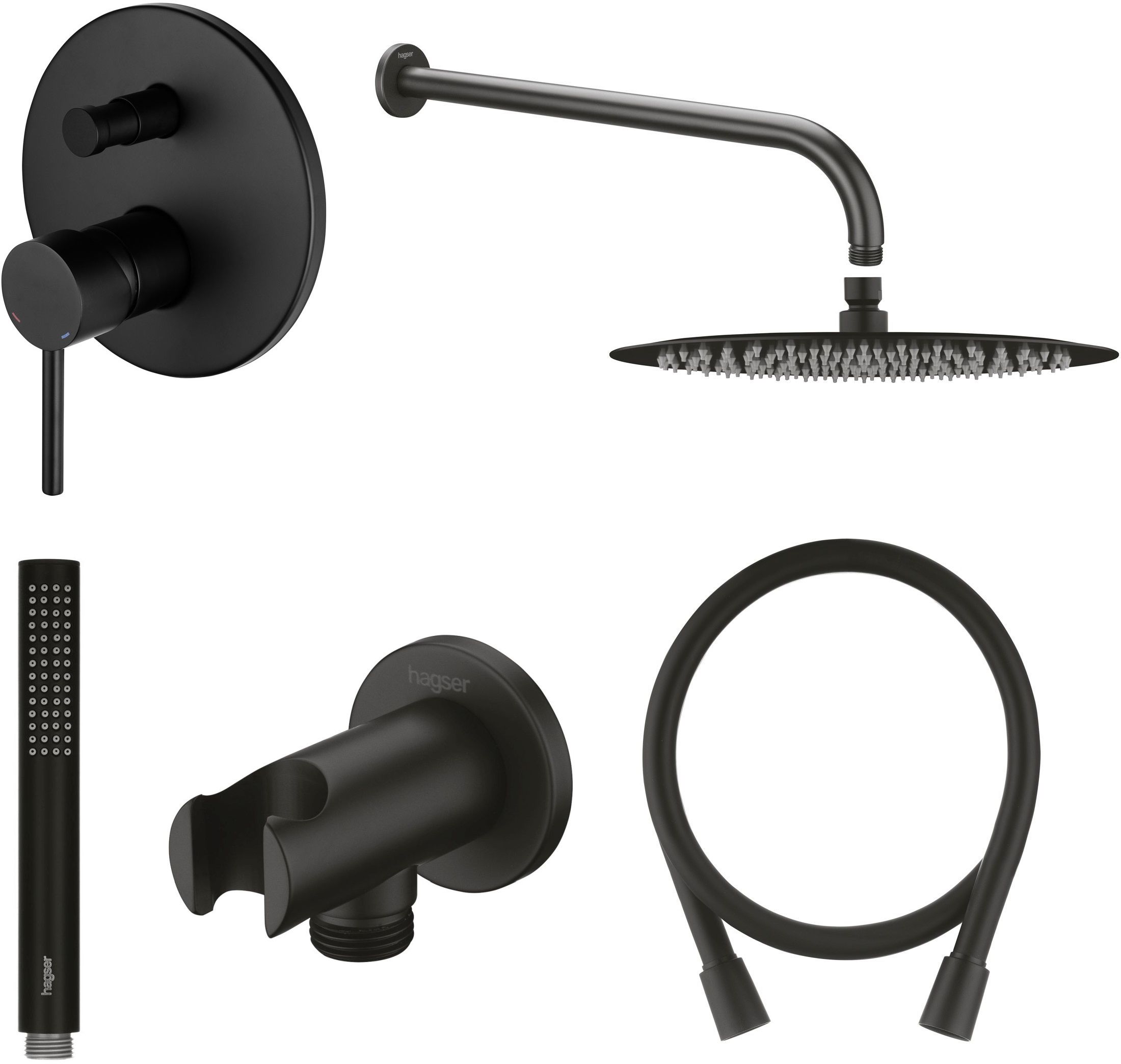 Set rubinetto per vasca e doccia Hagser Lisa HGR80000034, soffione doccia Hagser Mila HGR27000037, HGR29000037, HGR26000037, HGR23000037, HGR31000037