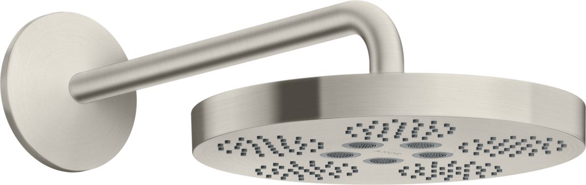 Axor One soffione doccia con braccio 28x28 cm rotonda acciaio 48491800