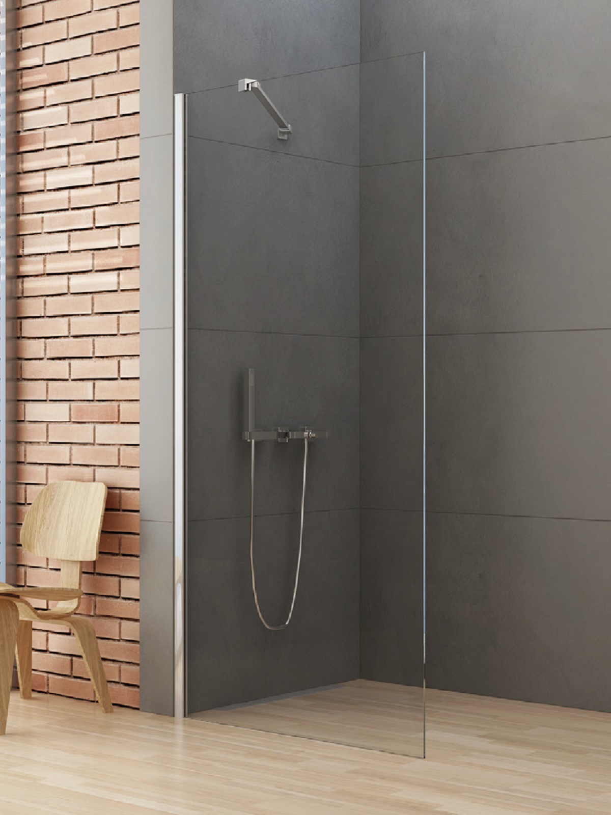 New Trendy New Soleo parete doccia walk-in 70 cm cromo lucida/vetro trasparente K-0458