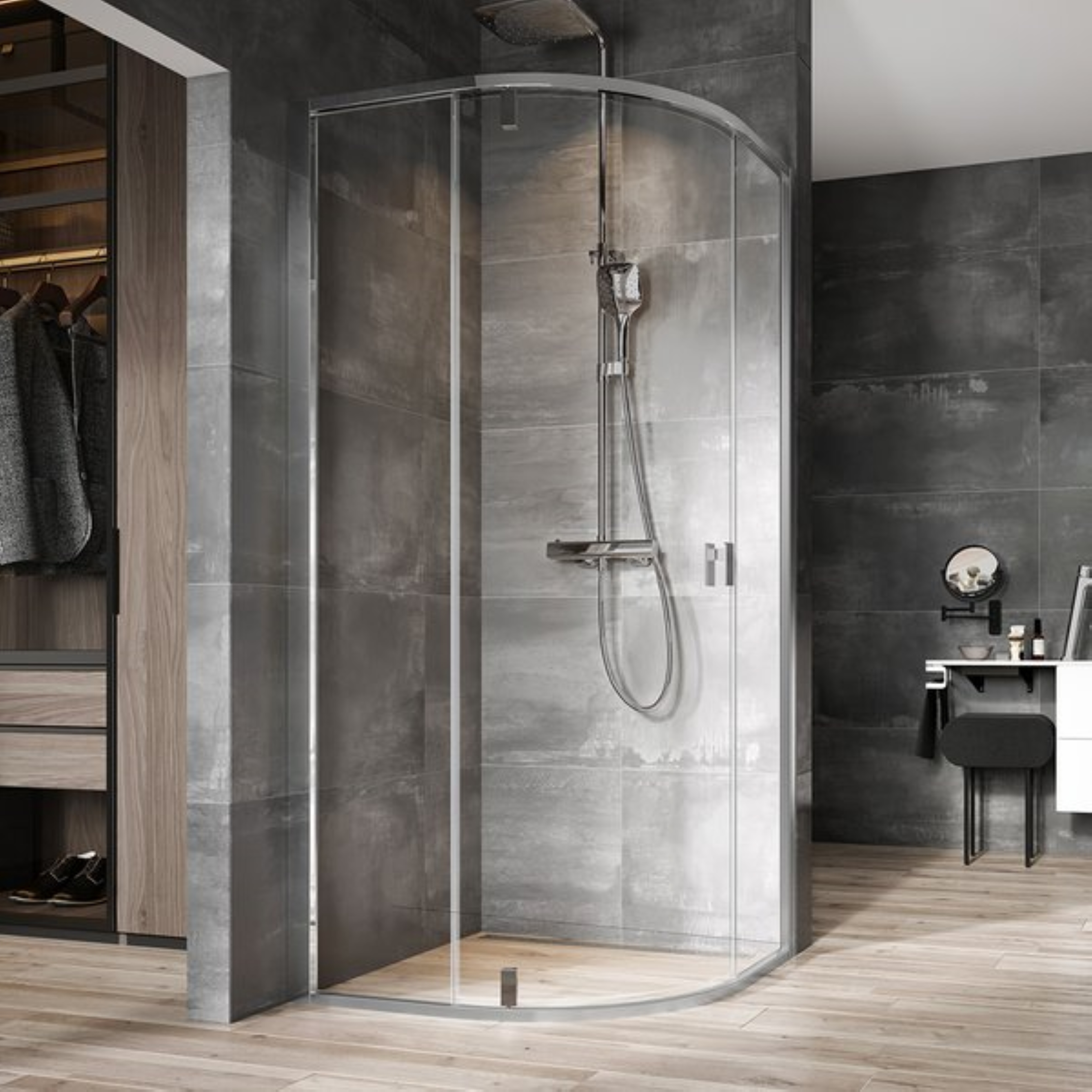 Ravak Nexty box doccia 90x90 cm semicircolare argento lucida/vetro trasparente 3O677C00Z1