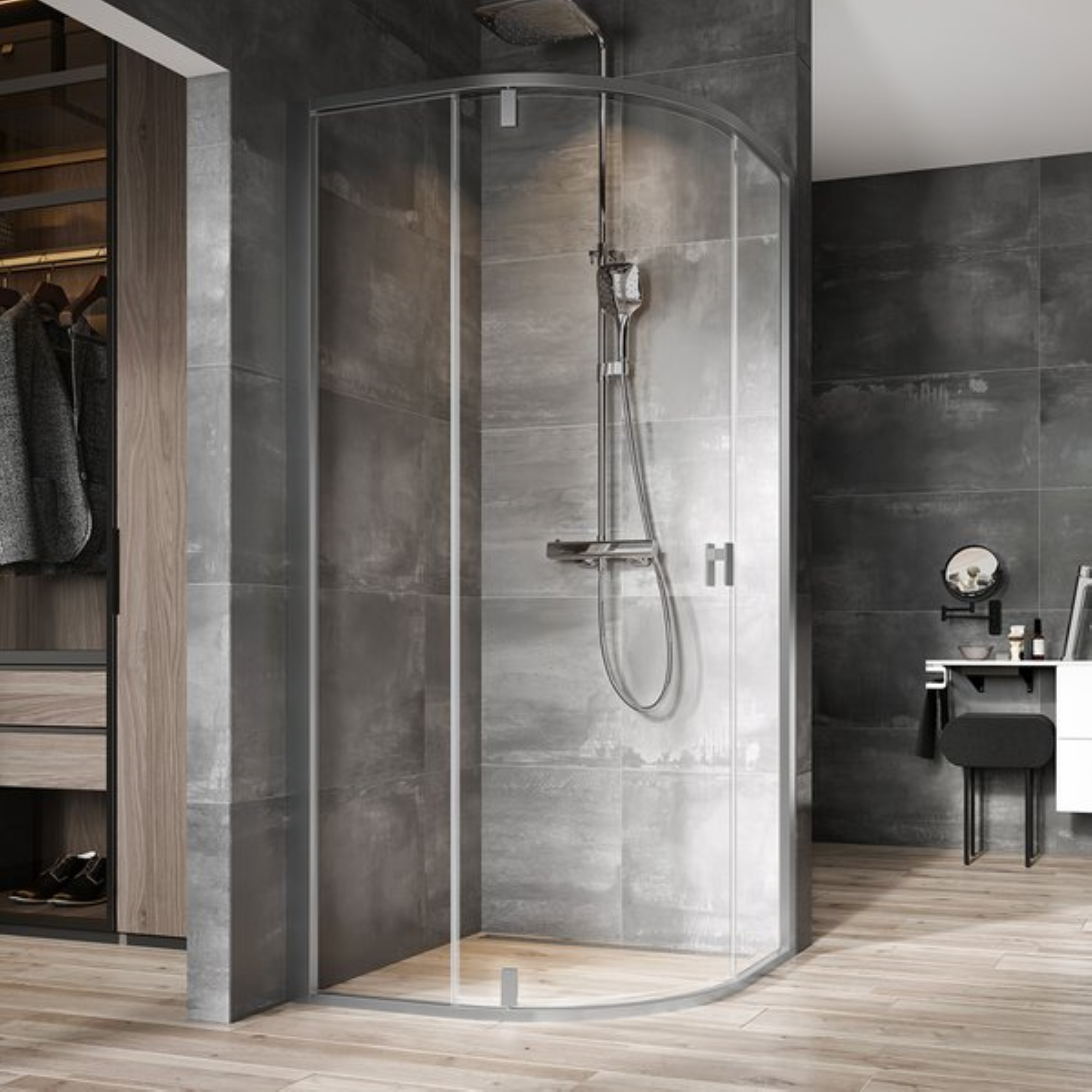 Ravak Nexty box doccia 80x80 cm semicircolare satinato opaca/vetro trasparente 3O644U00Z1
