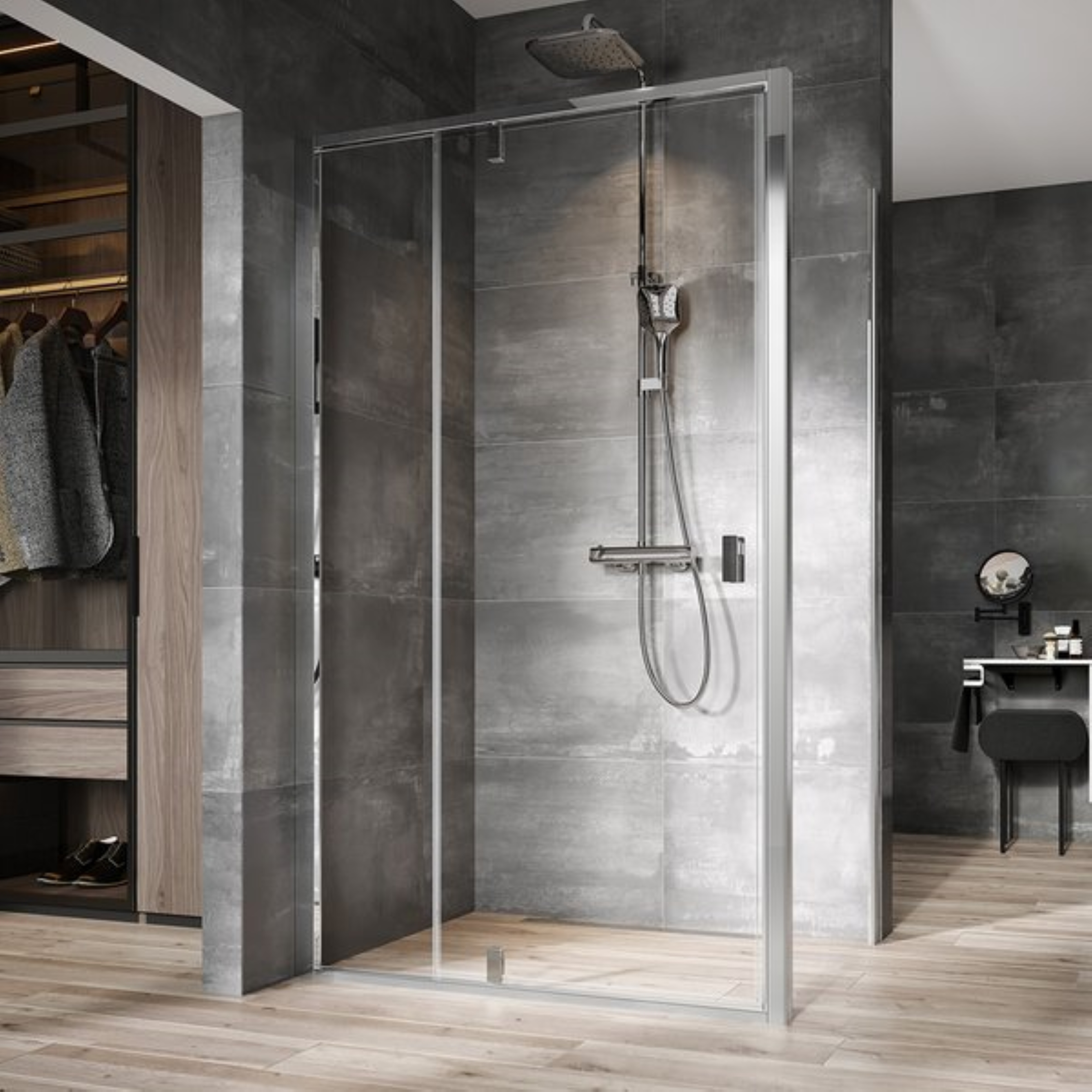 Ravak Nexty parete doccia 80 cm argento lucida/vetro trasparente 90O40C00Z1