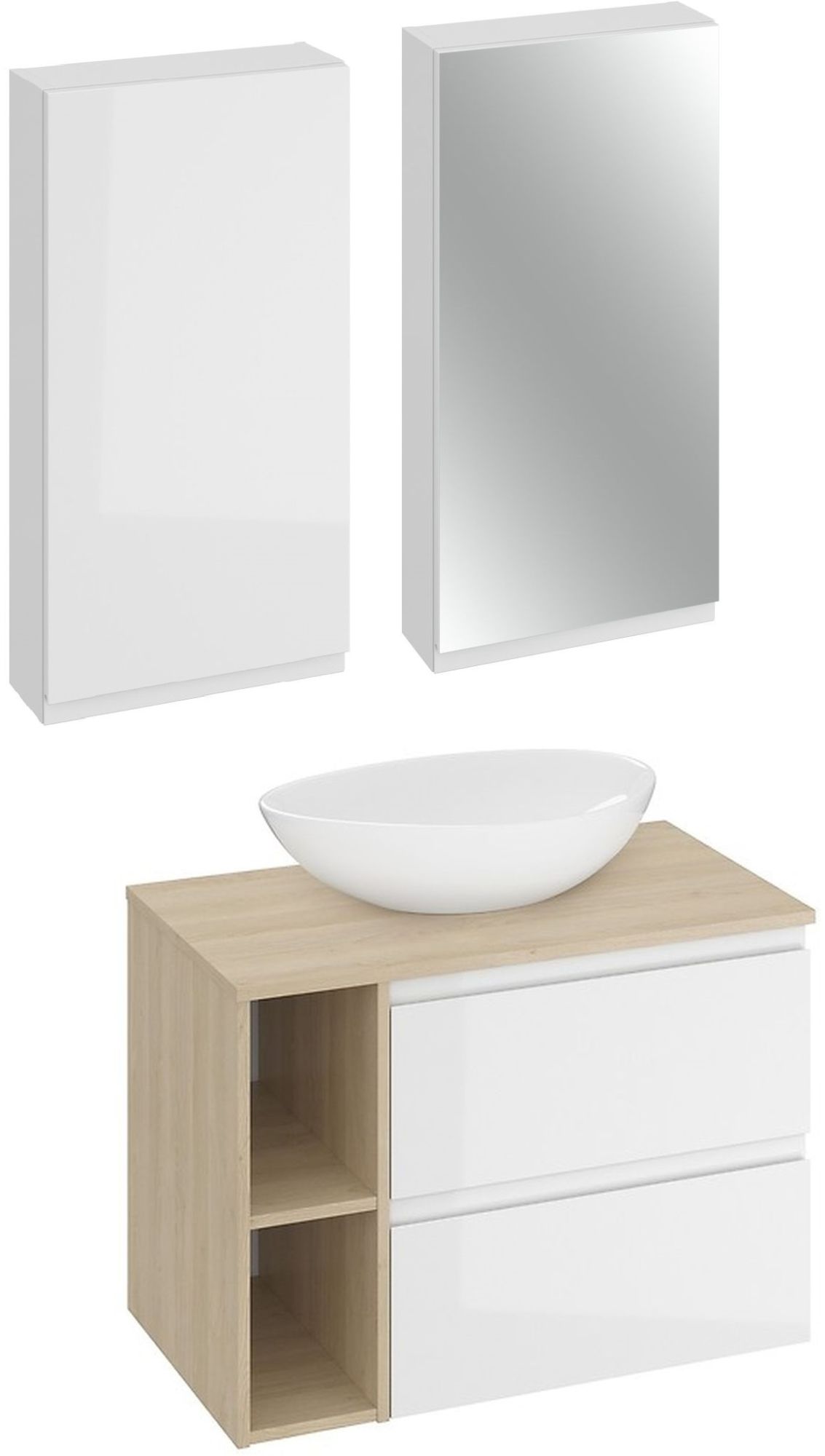 Set armadietto Cersanit Moduo S929-010, lavabo Cersanit Moduo K116-052, S590-030, K116-018, K116-020, S590-023