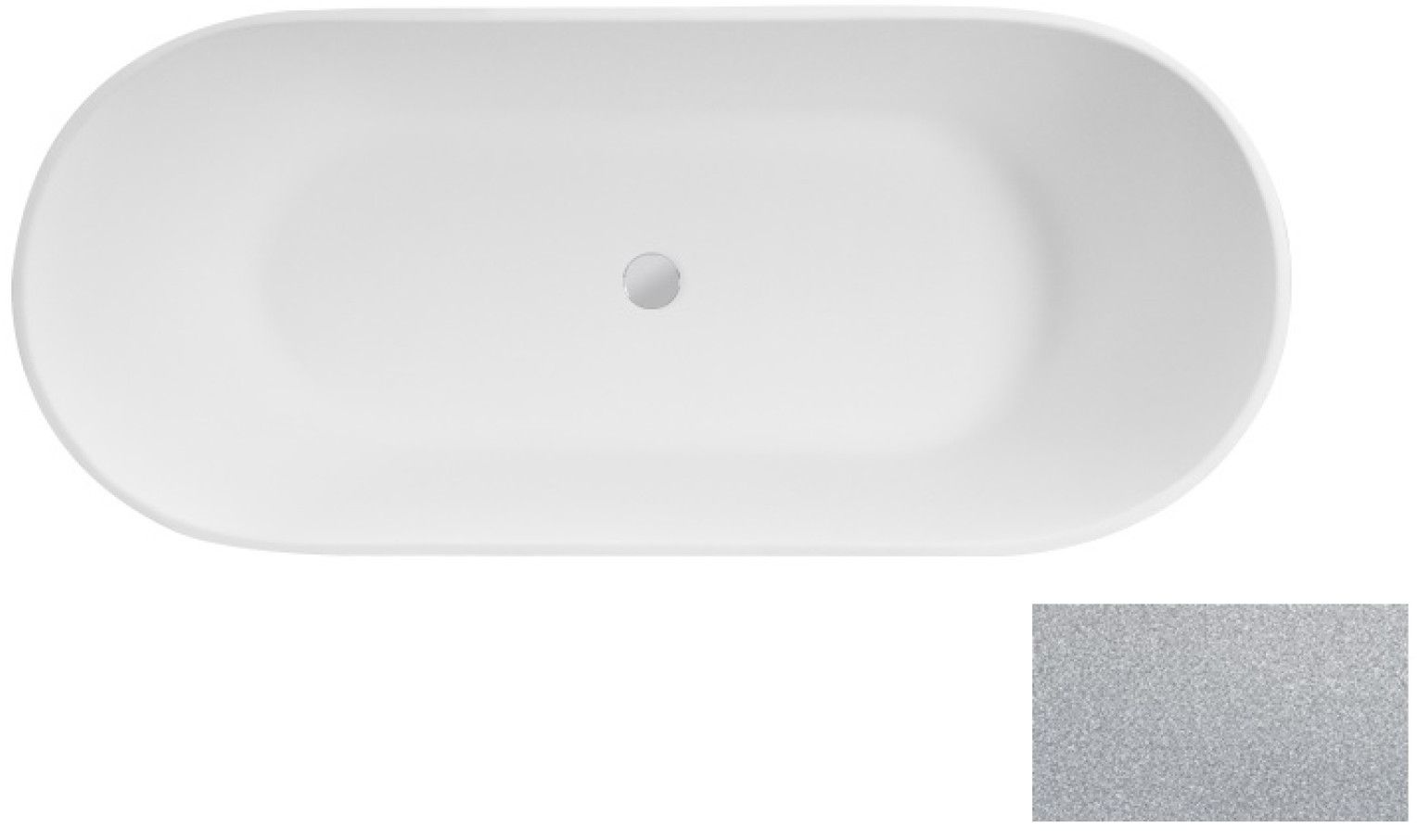 Besco Moya vasca da bagno freestanding 159x68.4 cm ovale bicolore #WMD-160-MS