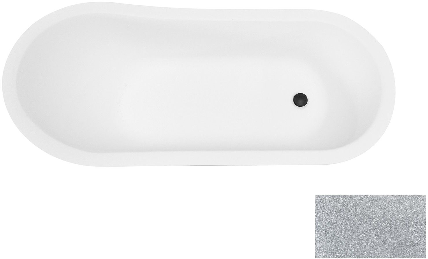 Besco Olaya vasca da bagno freestanding 157.5x68 cm ovale bicolore #WAO-160-GSB