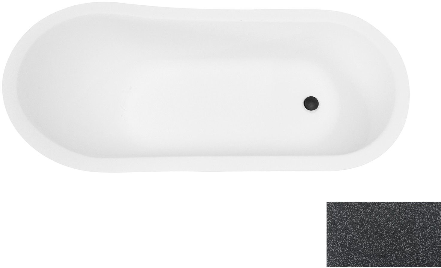 Besco Olaya vasca da bagno freestanding 157.5x68 cm ovale bicolore #WAO-160-GGC