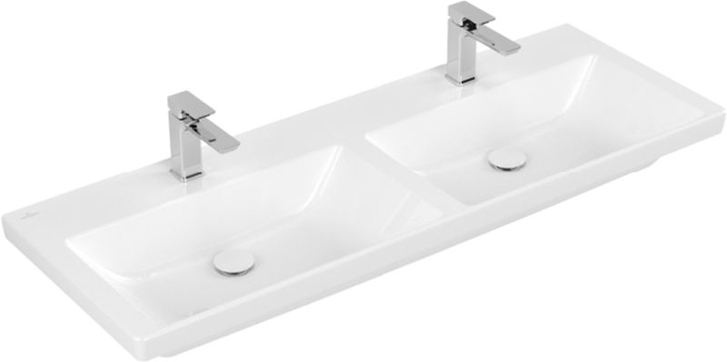 Villeroy & Boch Subway 3.0 lavabo 130x47 cm rettangolare a parete-doppio bianco 4A71D101