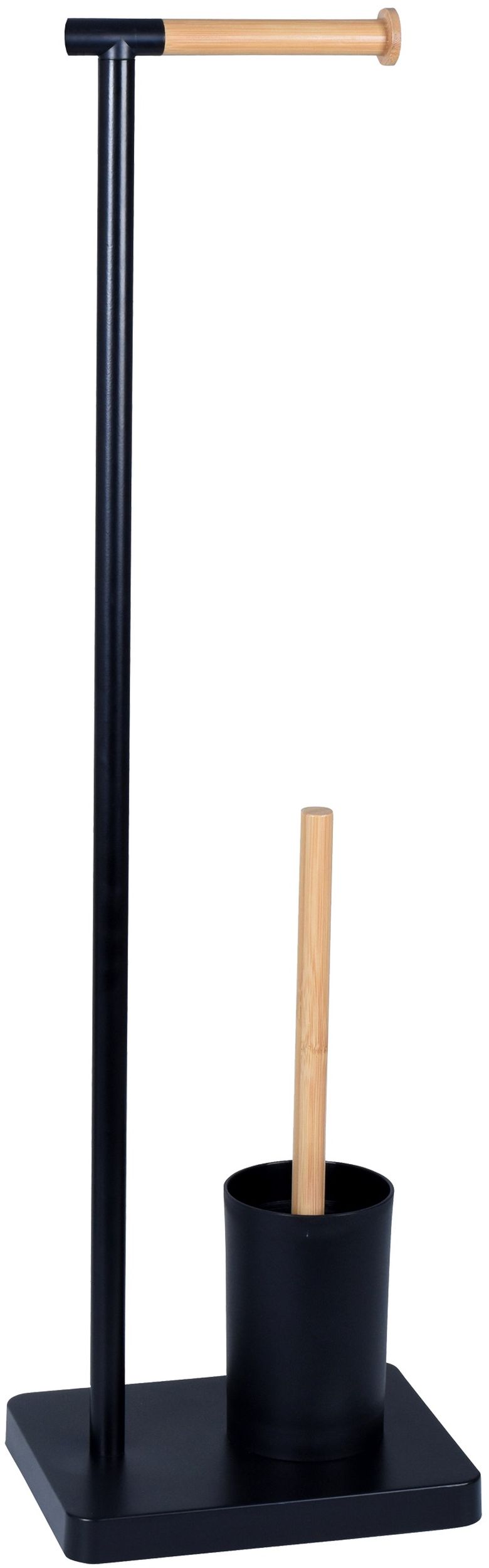 BISK Umbra portascopino wc nero-legno 08168