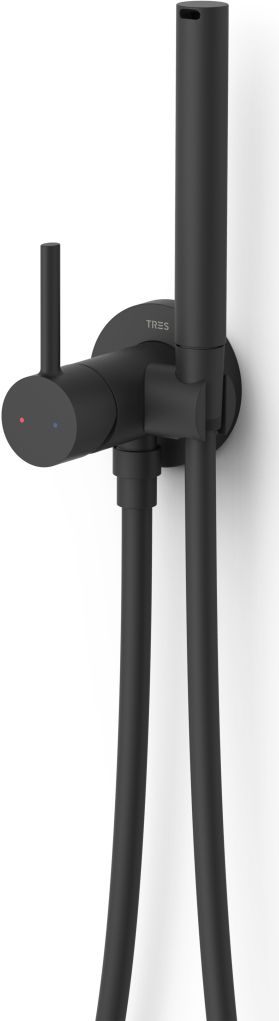 Tres Max-Tres rubinetto per bidet con set doccia da incasso nero 134122NM