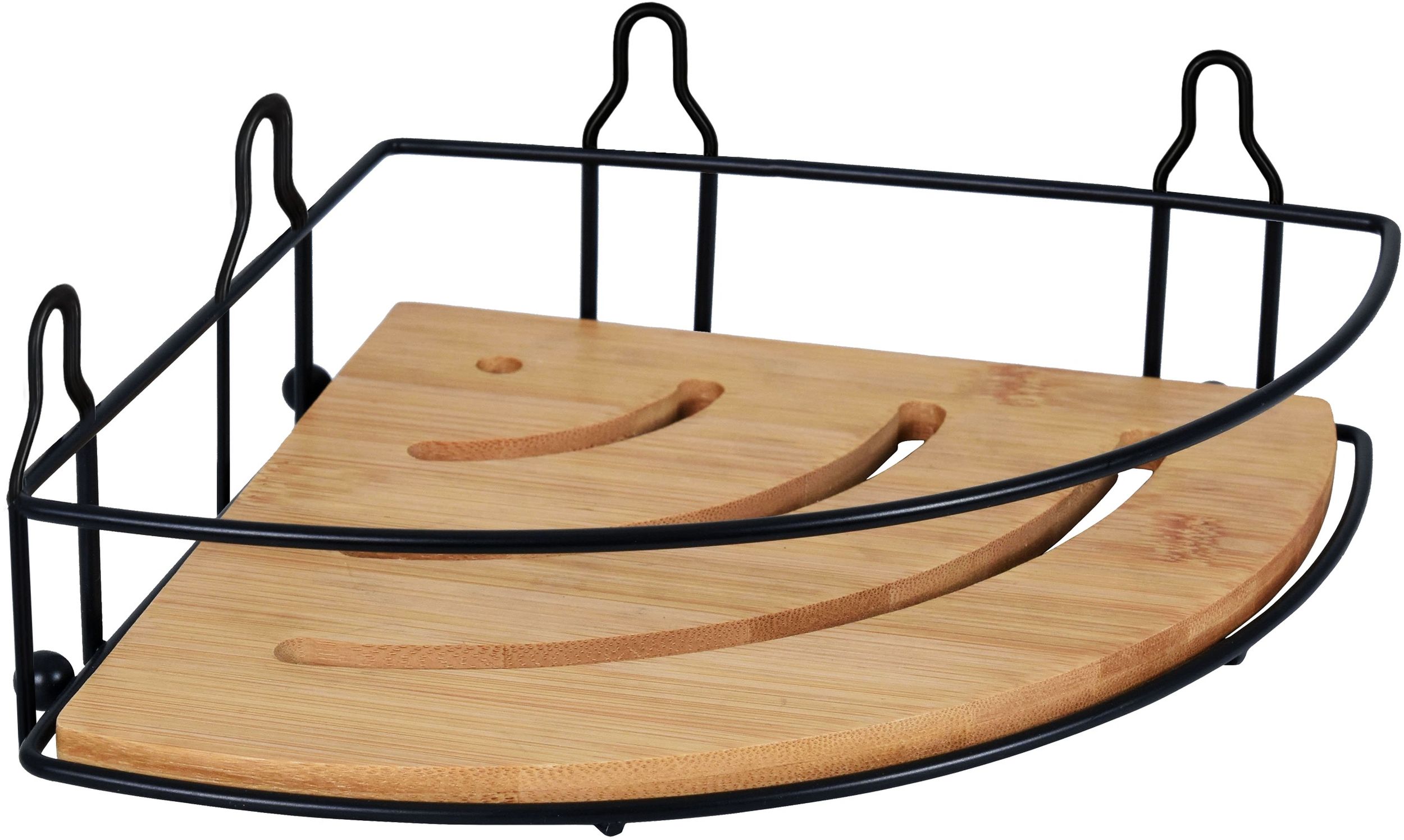 BISK Umbra mensola angolare 19.5 cm nero-legno 08165