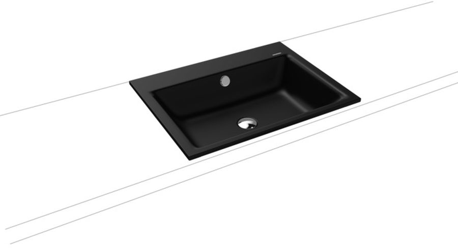 Kaldewei Puro lavabo 60x46 cm rettangolare da incasso nero 900106013676