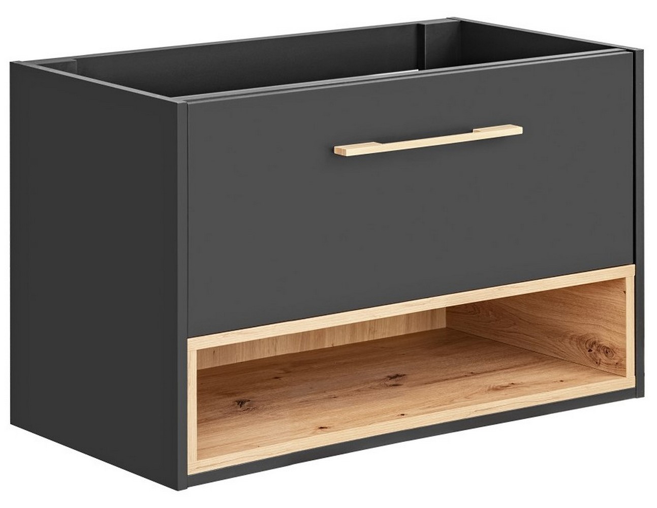 Comad Borneo armadietto 80x46x57 cm sottolavabo sospeso grafite-grigio-rovere BORNEOCOSMOS821FSC