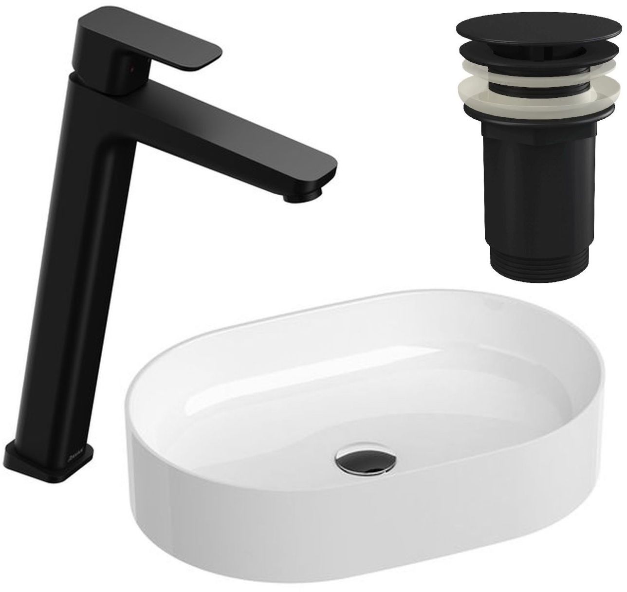 Set rubinetto per lavabo Ravak 10° X070151, lavabo Ravak Ceramic XJX01155001, X01762
