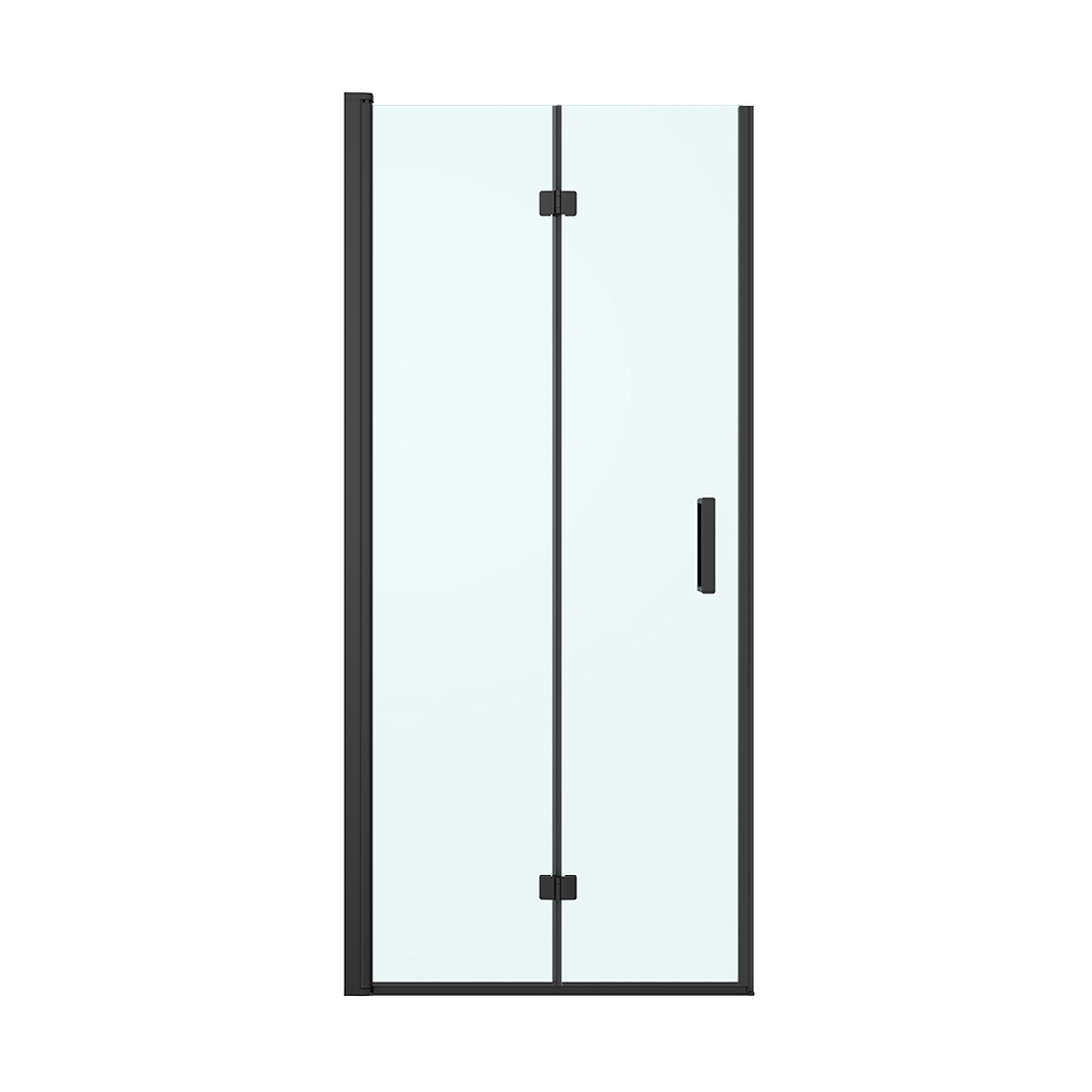 Oltens Hallan porta doccia 80 cm pieghevole nero opaca/vetro trasparente 21200300