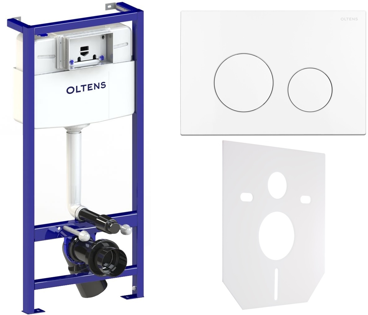 Set modulo di installazione Oltens Triberg 50001000, placca di comando Oltens Lule 57102000, 49301000