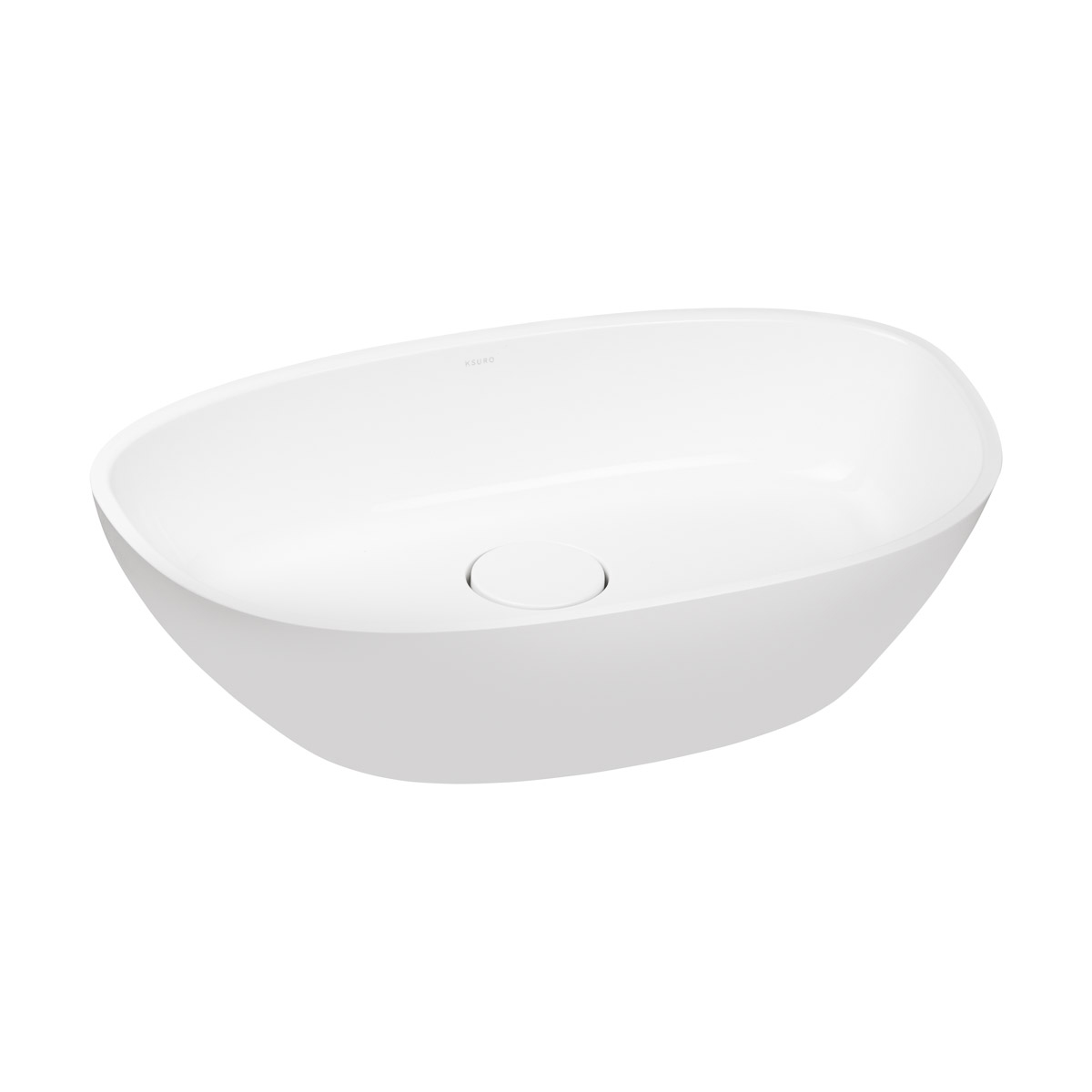 Ksuro 01 lavabo 60x36 cm ovale da appoggio bianco 20001000